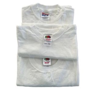 Hanes & Fruit of the Loom White Tees, Sizes Small,  M(10-12), L (14-16) NWOT